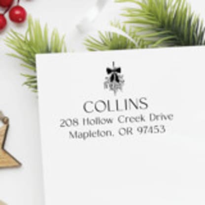 Modern Mistletoe Christmas Address Stamp | Self-Inking