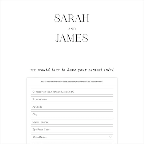 Digital Wedding Address Collection Cards