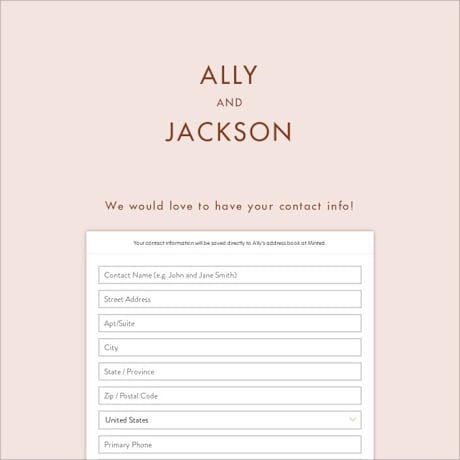 Digital Wedding Address Collection Cards