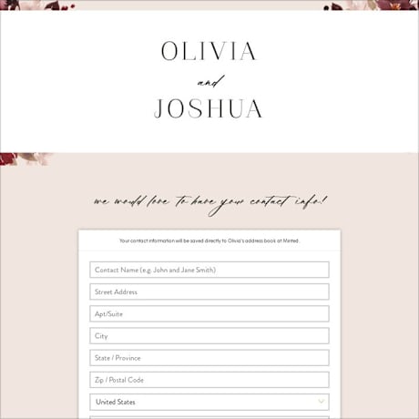 Digital Wedding Address Collection Cards