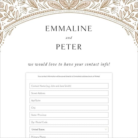 Digital Wedding Address Collection Cards