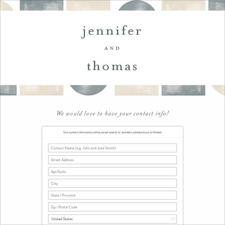 Digital Wedding Address Collection Cards