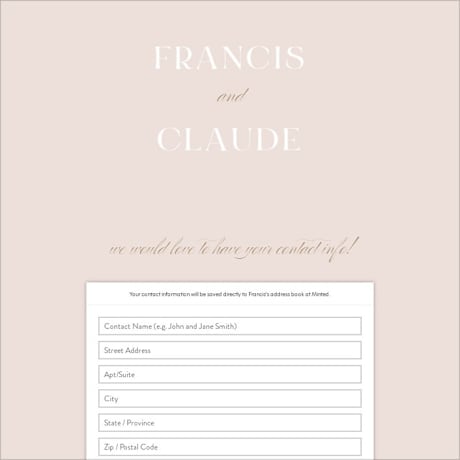 Digital Wedding Address Collection Cards