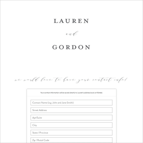 Digital Wedding Address Collection Cards