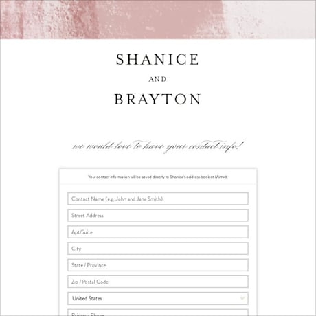Digital Wedding Address Collection Cards