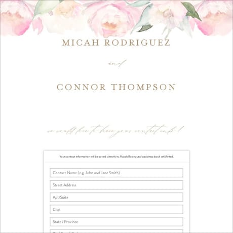 Digital Wedding Address Collection Cards