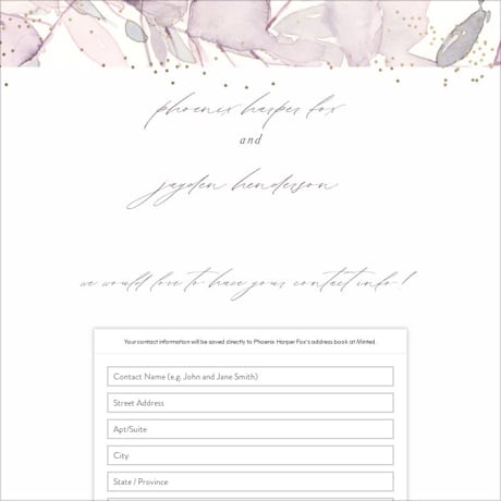 Digital Wedding Address Collection Cards