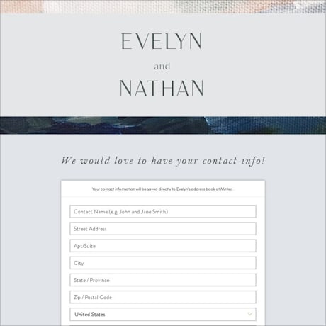 Digital Wedding Address Collection Cards