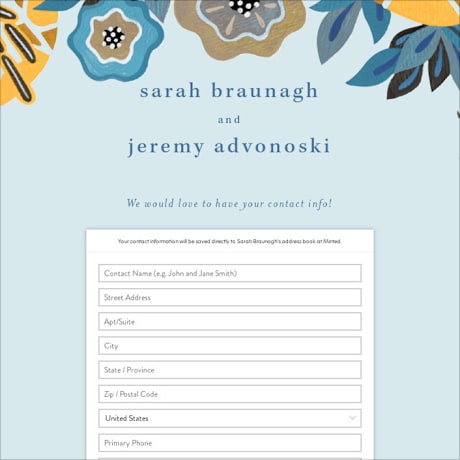 Digital Wedding Address Collection Cards