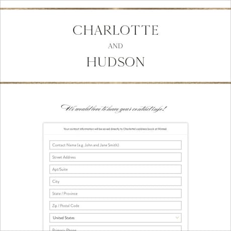 Digital Wedding Address Collection Cards