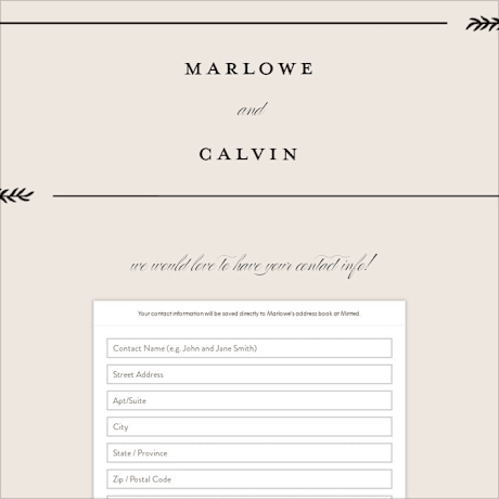 Digital Wedding Address Collection Cards