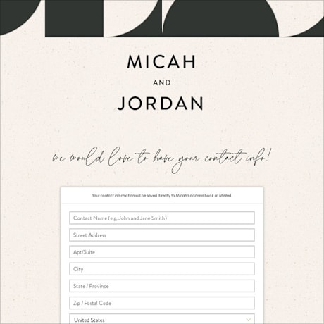 Digital Wedding Address Collection Cards