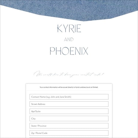 Digital Wedding Address Collection Cards