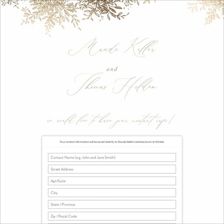 Digital Wedding Address Collection Cards