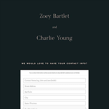 Digital Wedding Address Collection Cards