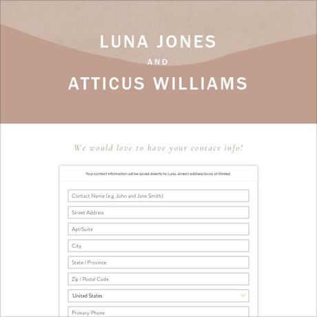 Digital Wedding Address Collection Cards