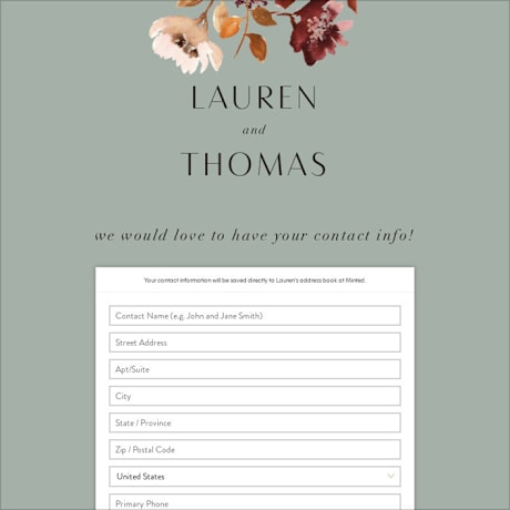 Digital Wedding Address Collection Cards