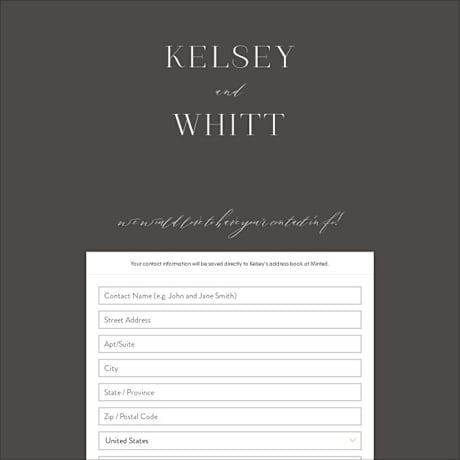 Digital Wedding Address Collection Cards