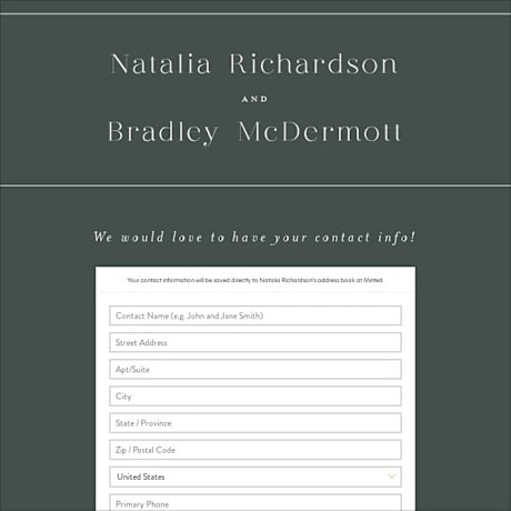 Digital Wedding Address Collection Cards