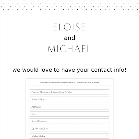 Digital Wedding Address Collection Cards