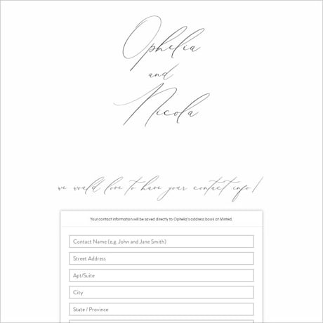 Digital Wedding Address Collection Cards