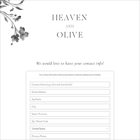 Digital Wedding Address Collection Cards