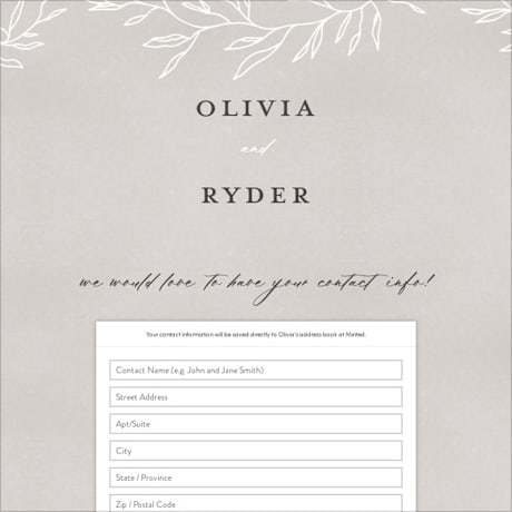 Digital Wedding Address Collection Cards