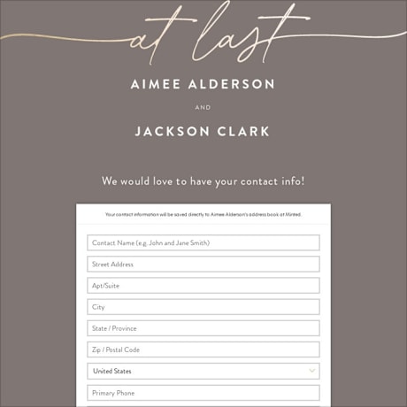 Digital Wedding Address Collection Cards
