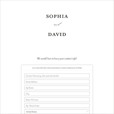 Digital Wedding Address Collection Cards