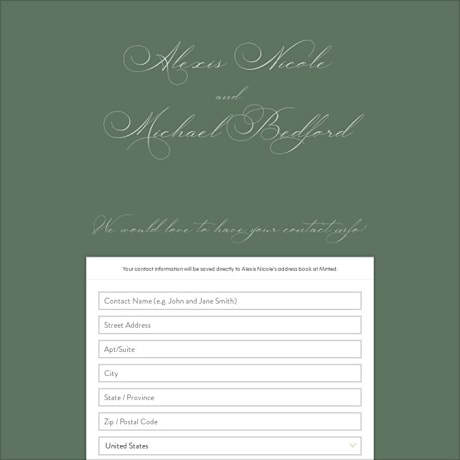 Digital Wedding Address Collection Cards