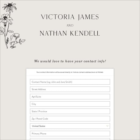 Digital Wedding Address Collection Cards
