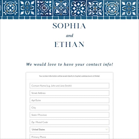 Digital Wedding Address Collection Cards