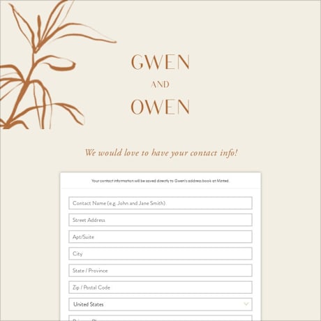 Digital Wedding Address Collection Cards