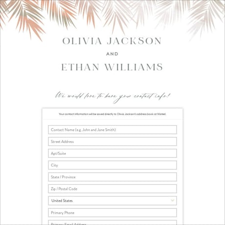 Digital Wedding Address Collection Cards