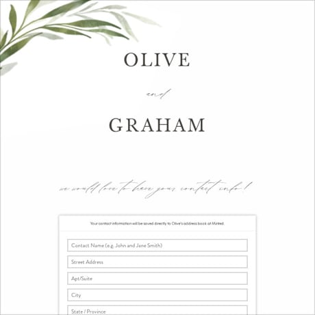 Digital Wedding Address Collection Cards