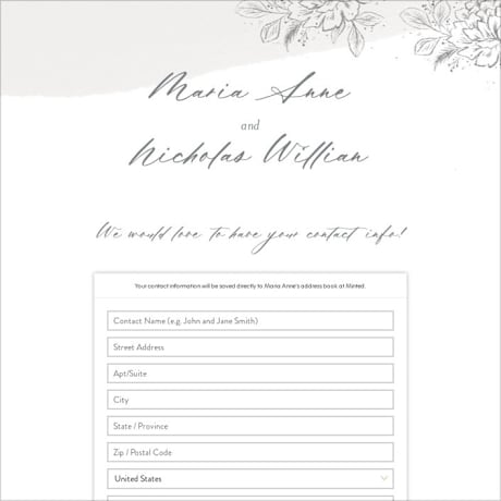 Digital Wedding Address Collection Cards