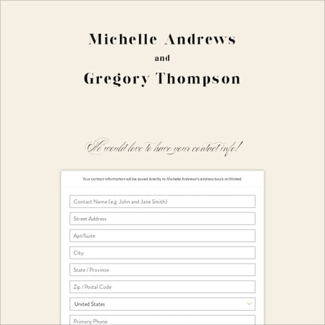 Digital Wedding Address Collection Cards