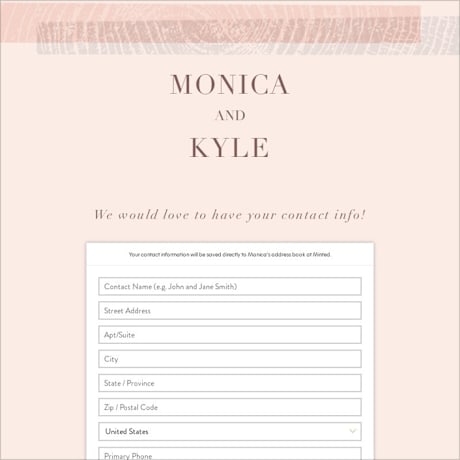 Digital Wedding Address Collection Cards