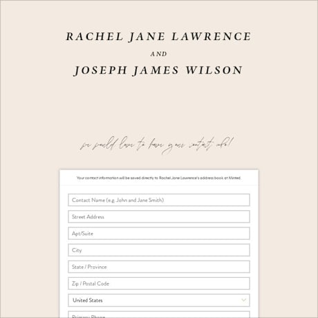 Digital Wedding Address Collection Cards
