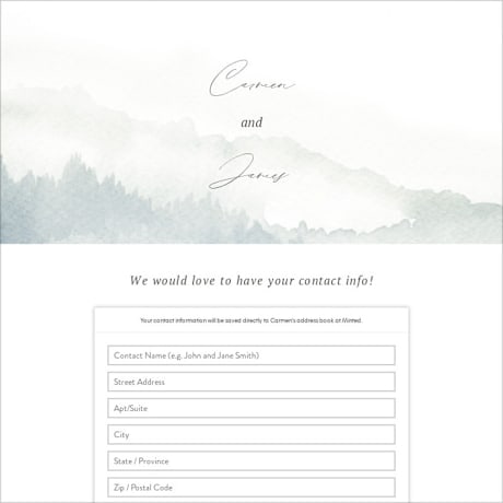 Digital Wedding Address Collection Cards
