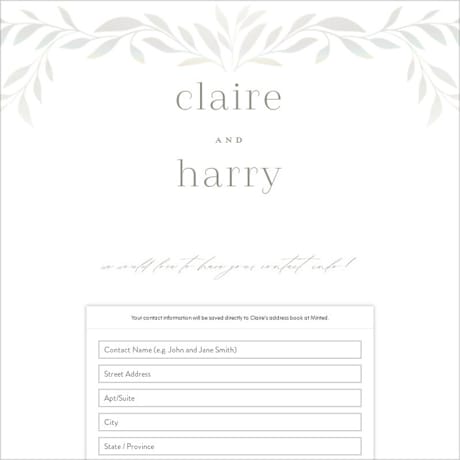 Digital Wedding Address Collection Cards