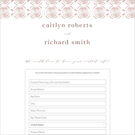 Digital Wedding Address Collection Cards