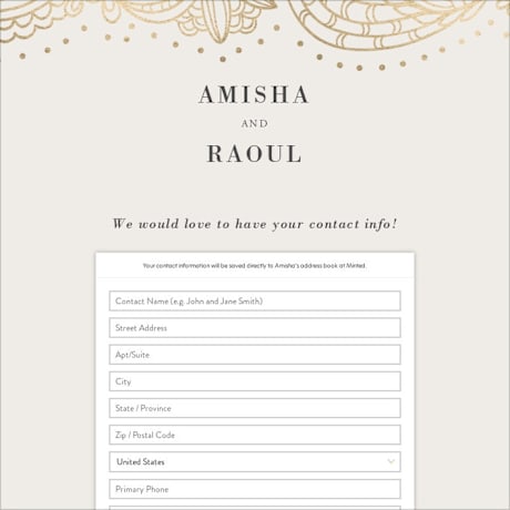 Digital Wedding Address Collection Cards