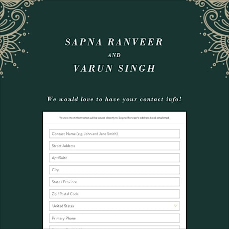 Digital Wedding Address Collection Cards
