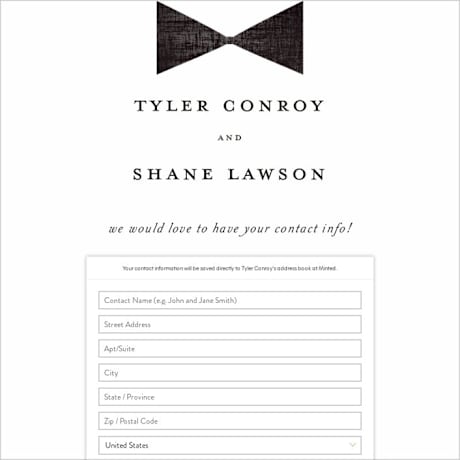 Digital Wedding Address Collection Cards