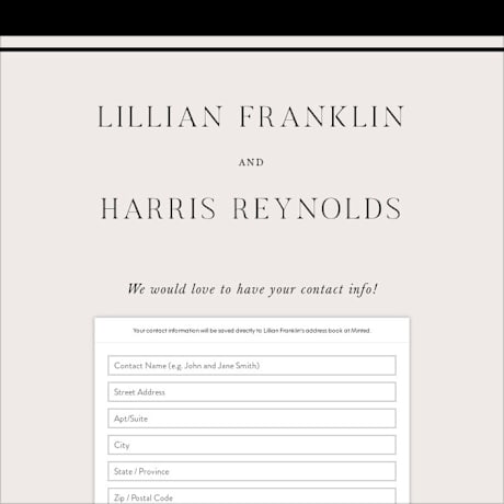 Digital Wedding Address Collection Cards