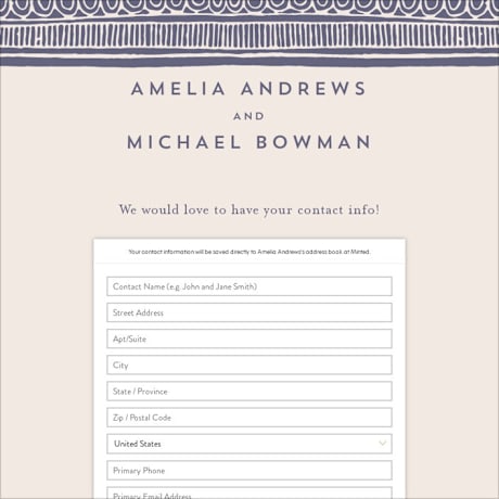 Digital Wedding Address Collection Cards