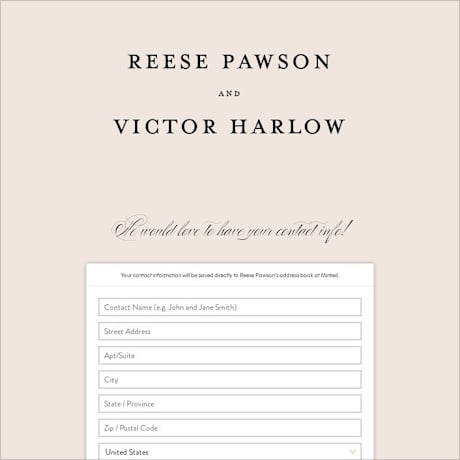 Digital Wedding Address Collection Cards