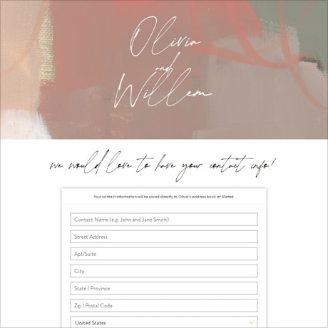 Digital Wedding Address Collection Cards
