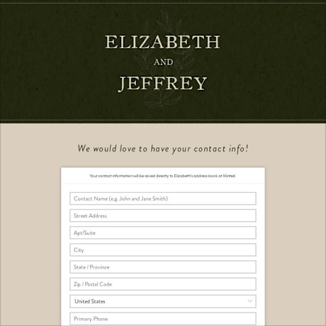 Digital Wedding Address Collection Cards